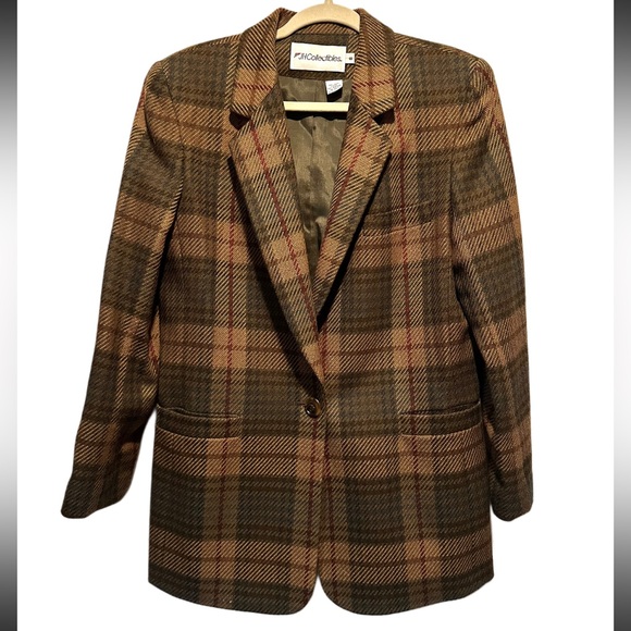 JH Collectibles vintage wool blazer knit/ tweed size 8Houndstooth checked